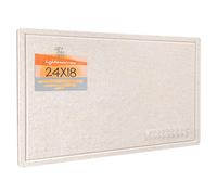 Bulletin Board, 24 x 18 inches Decorative Felt Pin Board, Cork Board Alternative for Wall, Foldable Photo Board with 20 Pushpins - Oatmeal