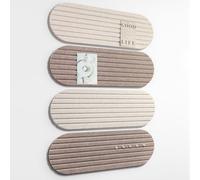 Bulletin Board, 24'' X 8'' Cork Board Alternative, 4 Pack Felt Bar Strips Board with Pushpins, Foldable Felt Notice Vision Board Photo Display Board for Office Home School Wall