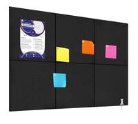 Bulletin Board, 6 Pcs Large Cork Board for Wall 90 x 60 cm, Felt Pin Board Tiles with 40 Pushpins, CorkBoards for Office Home Decor