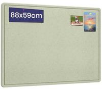 Bulletin Board, 88 x 59cm Cork Board with 20 Pushpin, Felt Notice Pin Board, Self-Adhesive Vision Board Foldable Photo Board for Wall - Sage Green