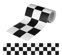 Bulletin Board Border, Decorative Checked Trim 240 x 10 cm | Board Borders for Classroom - for School, Office, Home, Door, Party, Birthday, Holiday, Racetrack