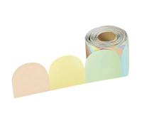 Bulletin Board Border Stickers 3 Inch Wide Colorful Scalloped Roll | Cut to Fit Self Adhesive Coated Paper Trim, Die Cut Wavy Edge, Classrooms and Scrapbooking Projects