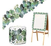 Bulletin Board Borders Sticker 15m/49ft Display Borders for Classrooms, Greenery Eucalyptus Theme Design Trim for Classroom, Office, Home