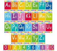 Bulletin Board Letters - ABC Alphabet Poster Classroom Decorating Set Toddler English Poster Kindergarten Elementary Classroom Nursery Home Wall Decoration (Colorful)