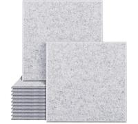 Bulletin Boards Cork Board 90x120cm Alternative 12Pack Self Adhesive Felt Wall Tiles Photo Memo Display Panels for Home Large Pin Board Wall Organizer (Light Grey)