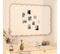 Bulletin Boards Self-Adhesive Felt with 25 pushpins Foldable Vision Board for School Home Cork Board Alternative for Wall (Beige 60x40cm)