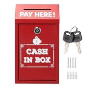 Bulletin Urn - Donation Box | Cash Collection Bucket | Safe Collection Bin With Lock | Metal Cash Storage Organizers With A Charity Keys Post Box Po