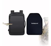 Bulletproof Backpack, Anti-bullet School Bags, Large Capacity Body Armor, for Adult, Students, Corporate Elite, Police (Color : Black)