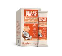 Bulletproof Brain Octane C8 MCT Oil Packets, Pack of 15 - 100% Pure Coconut Oil, Triple-Distilled Keto Energy Supplement for Coffee & Smoothies, Unflavored, No Additives or Fillers, Non-GMO