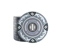 Bullets Playing Cards, 20 Clay Poker Chips Tony for Poker Set, Value 1, 14g, 4cm Diameter, Colour Grey