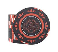 Bullets Playing Cards, 25 Clay Poker Chips Corrado for Poker Set, Without Values, 14 g, 4 cm Diameter, Colour Black