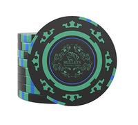 Bullets Playing Cards, 25 Clay Poker Chips Corrado for Poker Set, Without Values, 14g, 4 cm diameter, Green