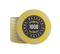 Bullets Playing Cards, 25 x Adriana Clay Poker Chips for Poker Set, Mixed Values, Diameter 4cm, Weight 14g (1000pcs)