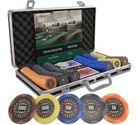 Bullets Playing Cards, Adriana Poker Case, Poker Set with 300 Clay Poker Chips with Values, Includes Ceramic Dealer Button and Poker Cards