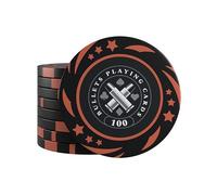 Bullets Playing Cards, Janice Plastic Poker Chips for Poker Set, Value 100, 4 cm Diameter, Weight 11.5 g, Pack of 25