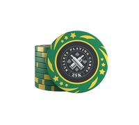 Bullets Playing Cards, Janice Plastic Poker Chips for Poker Set Value 25000 4 cm Diameter Weight 11.5 g Pack of 25