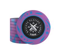 Bullets Playing Cards, Janice Plastic Poker Chips for Poker Set, Value 5000, 4 cm Diameter, Weight 11.5 g, Pack of 25