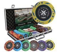 Bullets Playing Cards, Janice Poker Set with 300 Plastic Poker Chips with Values, Includes Ceramic Dealer Button and Poker Cards