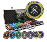 Bullets Playing Cards | Poker Case 500 Plastic Chips - Complete Set with Cards, Dice and Ceramic Dealer Button - Design Janice