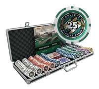 Bullets Playing Cards | Poker Case 500 Plastic Chips - Complete Set with Cards, Dice and Ceramic Dealer Button - Christopher Design