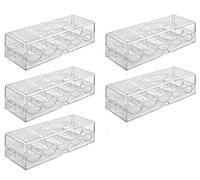 Bullets Playing Cards, Poker Chip Tray Set for 500 Poker Chips, 5 Trays with Lids for 100 Chips Each, Chip Rack/Tray, Transparent, Acrylic