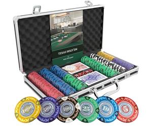 Bullets Playing Cards, Poker Set with 300 ‘Tony’ Clay Chips, Complete Professional Set for Texas Holdem Poker, Blackjack and other Casino Games, Five Dice, Playing Cards and Travel Case