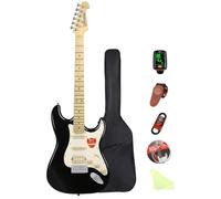 Bullfighter Electric Guitar for Music Lover Beginner 39 Inch Full Size Solid Body Electric Guitar Guitarra Beginner Kit ST SSH Series (Black)