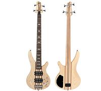 Bullfighter Elem Electric Bass Guitar Through Body 4/5 Strings Full Size P Bass Beginner Kit Black for Starter with Gig Bag, Guitar Strap, and Bass Guitar Cable DBS Series (wood-4string)