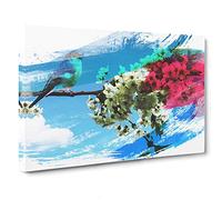 Bullfinch Bird on a Tree V2 Canvas Print | Gallery Wrapped 30mm Frame Wall Art | 30x20 inches | Ready to Hang | Modern Animals Picture | Living Room Bedroom Lounge Office
