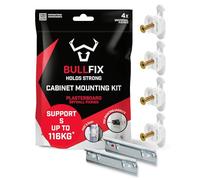 Bullfix Cabinet Mounting Kit - Plasterboard Fixings for Cupboards | Heavy Duty for Cabinets, 4 Universal Fixings & 2 Brackets, Kitchen Cupboard & Bathroom Cabinet Mounting Kit