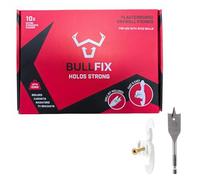 Bullfix Extra Plasterboard Fixings Heavy Duty Starter 10 Pack, Drywall Anchor, Plasterboard Wall Plug Alternative for Dot & Dab, Stud & Hollow Cavity Wall Anchor Kit with Screws