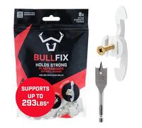 Bullfix Extra Plasterboard Fixings Heavy Duty Starter 8 Pack, Drywall Anchor, Plasterboard Wall Plug Alternative for Dot & Dab, Stud & Hollow Cavity Wall Anchor Kit with Screws