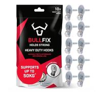 Bullfix Hook - Heavy Duty Picture Hooks, Plasterboard Fixings, 10 Pack | Wall Hooks for Hanging Picture Frames, Works with Universal Plasterboard Fixings Kit, for Frame Hangers