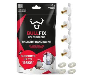 Bullfix Radiator Fixing Kit - Heavy Duty Plasterboard Fixings for Radiators