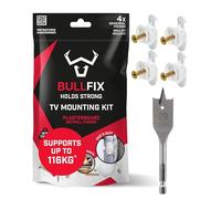 Bullfix TV Kit - Plasterboard Fixings for Heavy-Duty TV Bracket & Mount to Stud, Dot & Dab, Insulated Plasterboard, Hollow Cavity Wall & Drywall