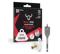 Bullfix Universal Plasterboard Fixings Heavy Duty - 6 Pack | Drywall Anchor for Dot & Dab, Stud & Hollow Cavity, Wall Anchor Kit with Screws, 20mm Drill Bit, Holds 116kg