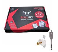 Bullfix Universal Plasterboard Fixings Heavy Duty - Drywall Anchor for Dot & Dab, Stud & Hollow Cavity, Wall Anchor Kit with Screws, Holds Up To 116kg, 20mm Drill Bit - 12 Pack