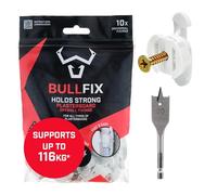 Bullfix Universal Plasterboard Fixings Heavy Duty - Starter 10 Pack, Drywall Anchor for Dot & Dab, Stud & Hollow Cavity, Wall Anchor Kit with Screws, Holds Up To 116kg, 20mm Drill Bit