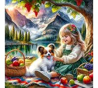 Bullglesup 1024 Pieces Jigsaw Puzzles for Adults, Little Girl Puzzle with Poster with Letter on Back, Unique Pieces that Fit Well without Dust (22.8 x 22.8 in)