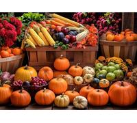 Bullglesup Jigsaw Puzzles for Adults 1000 Pieces, Fall Harvest Letter on Back Fit Well No Dust, Home Decors Family Challenge Toys for Men Women Elders Seniors (27.5"x19.6"), 1:1 Poster