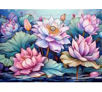 Bullglesup Jigsaw Puzzles for Adults 1000 Pieces, Lotus Letter on Back Interlock Perfectly No Dust, Home Decors Family Challenge Toys for Men Women Elders Seniors (27.5"x19.6"), 1:1 Poster