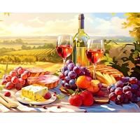 Bullglesup Jigsaw Puzzles for Adults 1000 Pieces, Picnic with Poster Interlock Perfectly Letter on Back No Dust, Home Decor Birthday Party Gift Toy for Men Women Elders Seniors (27.5"x19.6")