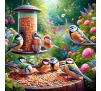 Bullglesup Jigsaw Puzzles for Adults 1024 Pieces, Feed Bird Letter on Back Interlock Perfectly No Dust, Home Decors Family Challenge Toys for Men Women Elders Seniors (19.6"x19.6"), 1:1 Poster