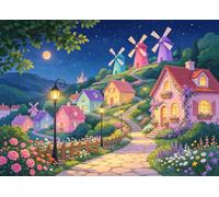 Bullglesup Puzzles for Adults 1000 Pieces Color Windmill Jigsaw