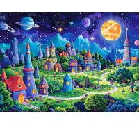 Bullglesup Puzzles for Adults 1000 Pieces, Fantasy Village Jigsaw with Poster Letter on Back, Unique Pieces Fit Well No Dust (27.5"x19.6")