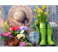 Bullglesup Puzzles for Adults 1000 Pieces, Gardening Set Jigsaw with Poster Letter on Back, Unique Pieces Fit Well No Dust (27.5"x19.6")