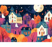 Bullglesup Puzzles for Adults 1000 Pieces, Ghosts Jigsaw with Poster Letter on Back, Unique Pieces Fit Well No Dust (27.5"x19.6")