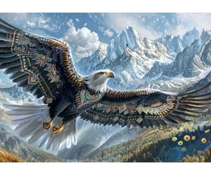 Bullglesup Puzzles for Adults 1000 Pieces, Majestic Eagle Jigsaw with Poster Letter on Back, Unique Pieces Fit Well No Dust (27.5"x19.6")
