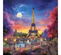 Bullglesup Puzzles for Adults 1024 Pieces, Eiffel Tower Jigsaw with Poster Letter on Back, Unique Pieces Fit Well No Dust (19.6"x19.6")