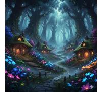 Bullglesup Puzzles for Adults 1024 Pieces,Enchanted Woods Jigsaw with Poster Letter on Back, Unique Pieces Fit Well No Dust (19.6"x19.6")